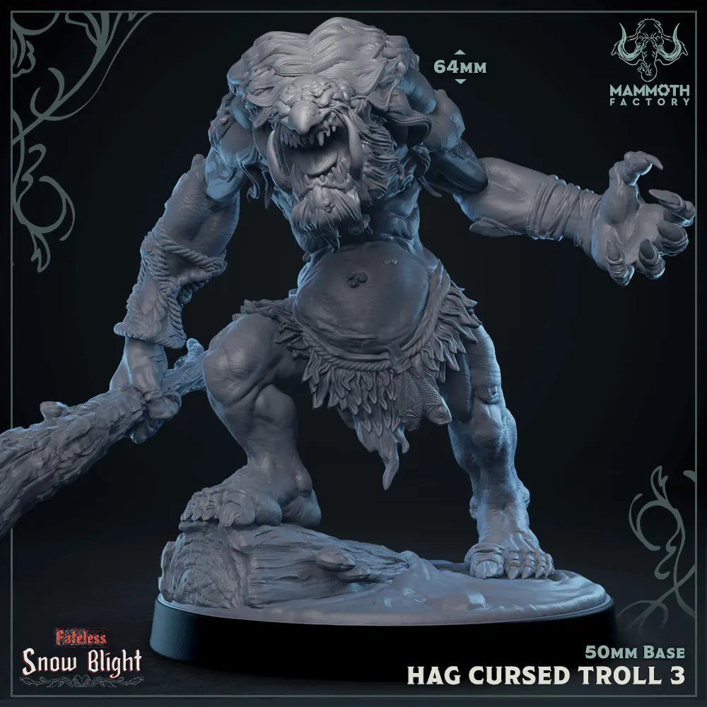 Hag Cused Troll with Club Variant C | Miniature