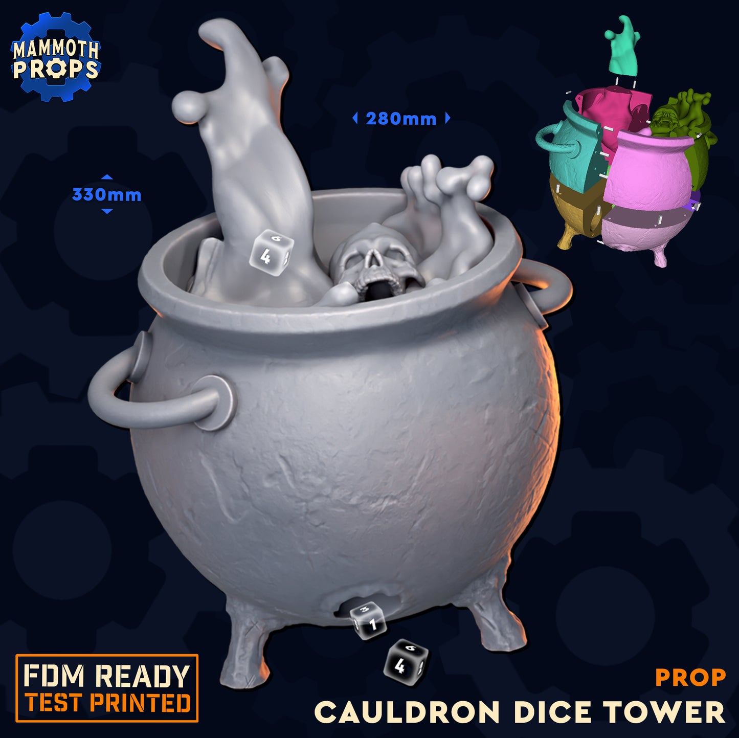 Cauldron Dice Tower | Dice Accessory