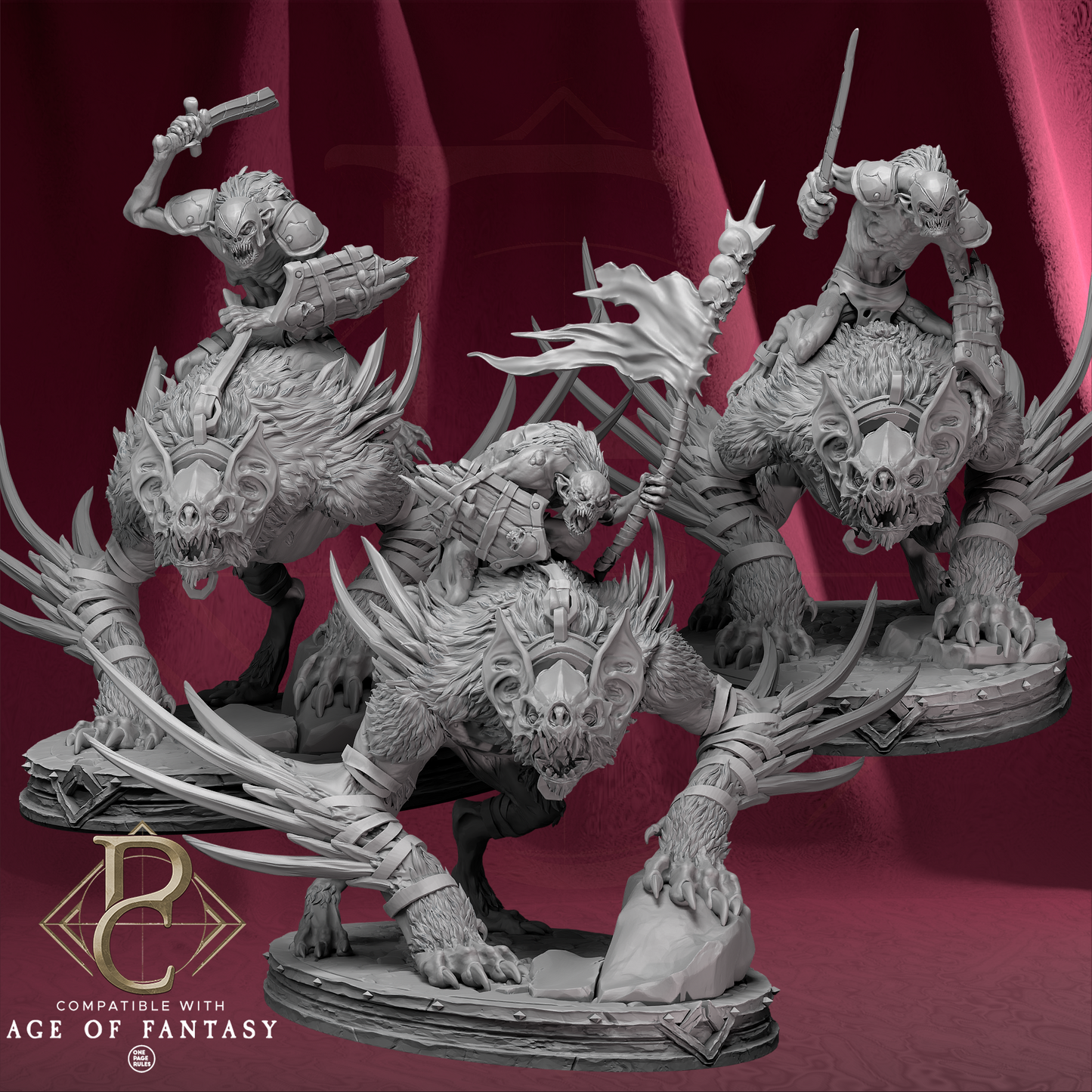 3 Set of Death Stalkers Riders | Miniature Set
