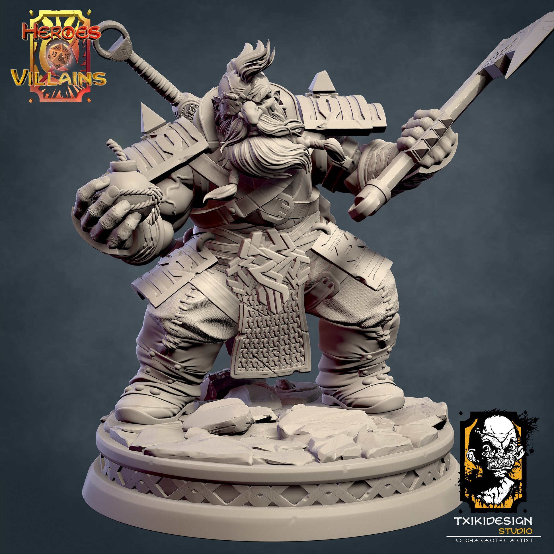 Grimbhar the Dwarf Warrior | Miniature