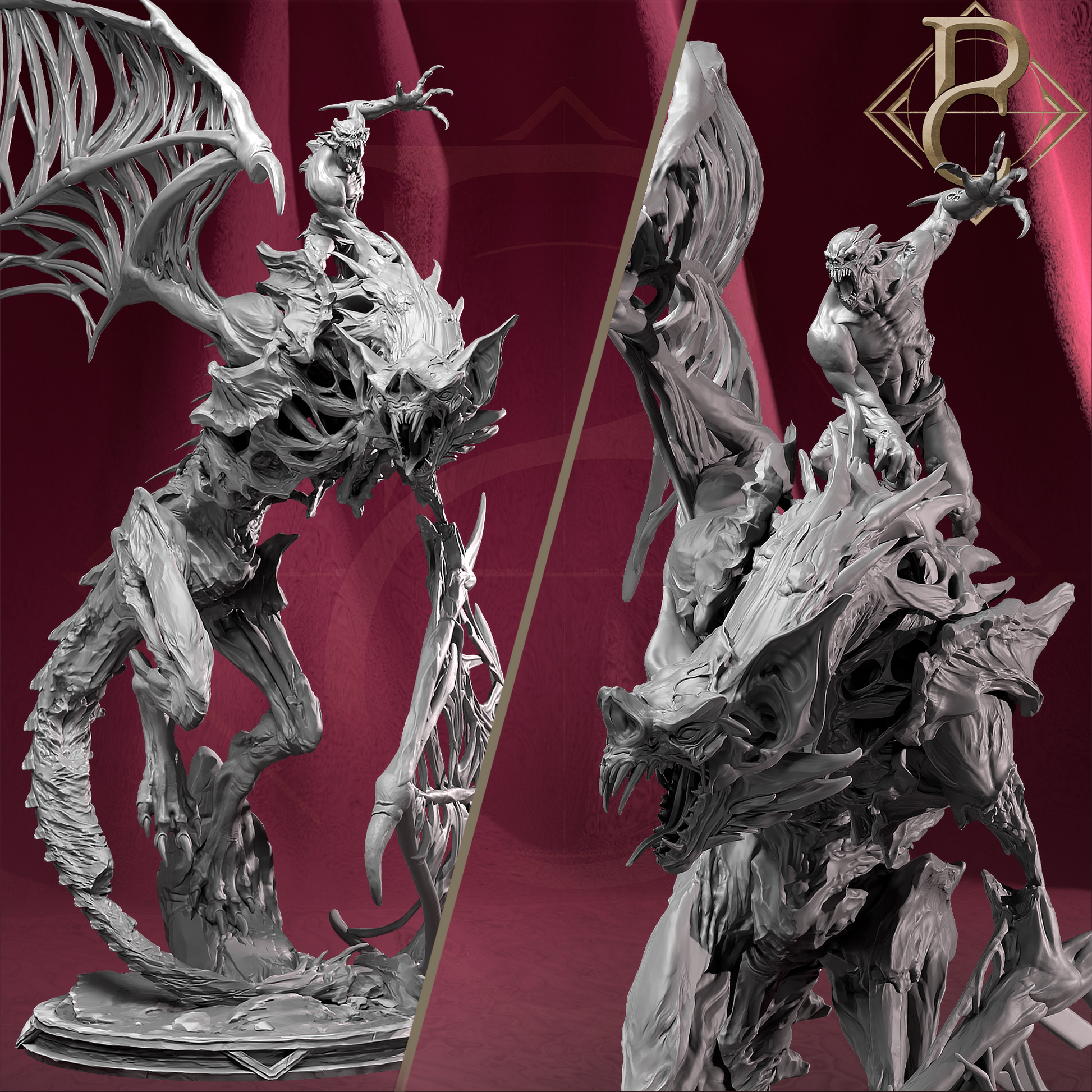 Zombie Dragon & Demon Rider Variant A | Miniature